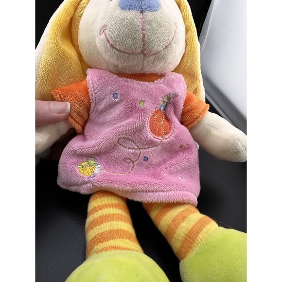 MOTS D'ENFANTS Soft Embroidered Bunny Rabbit Stuffed Animal Plush Made in France - Picture 8 of 15